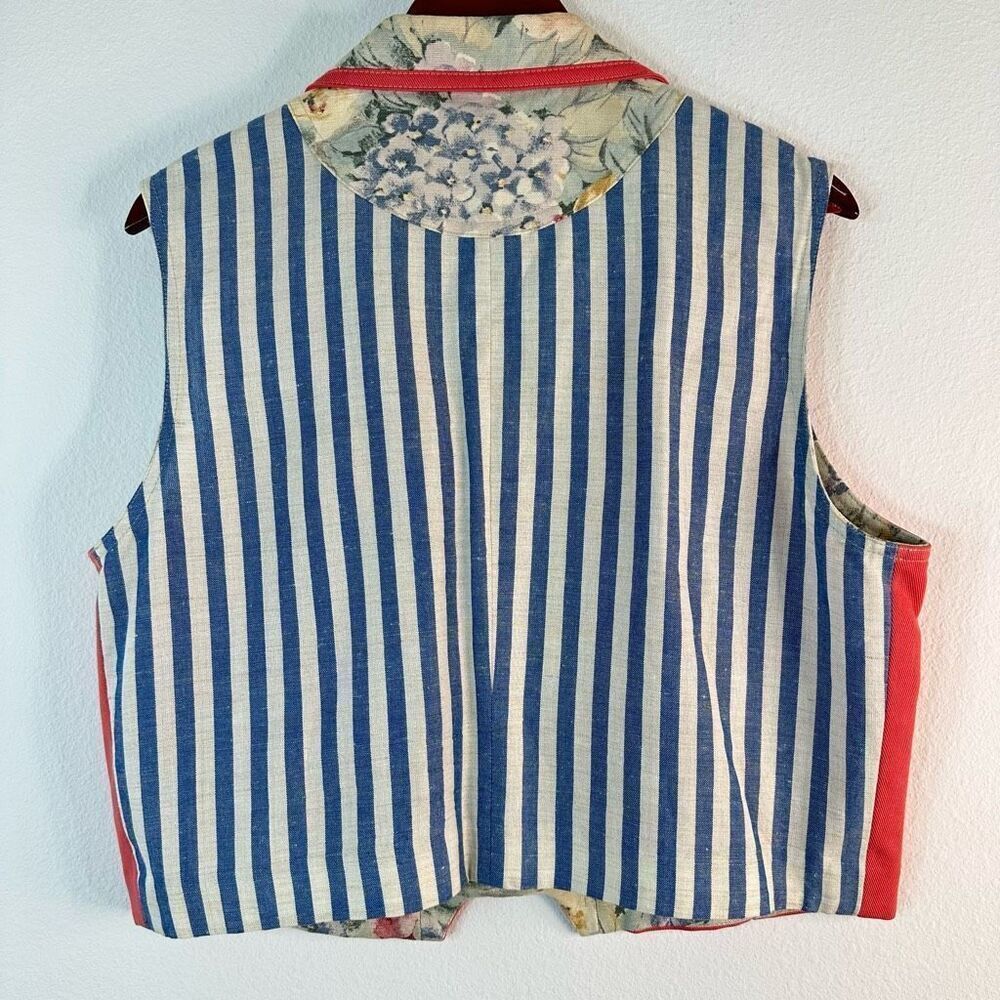 Vintage Canvasbacks Lutton & Horsfield Patchwork Denim Vest Womens Large - Picture 2 of 7
